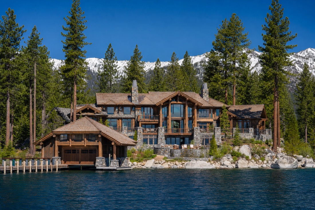 Lake Tahoe lakefront home with private shoreline, Nevada east shore